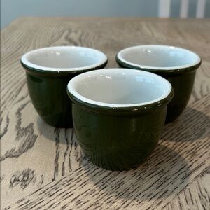 Vintage Hall pottery Green custard cups